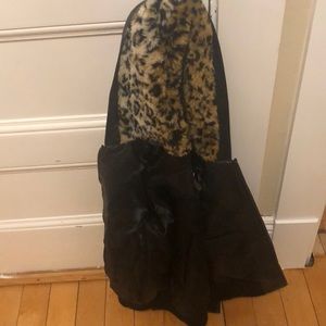 Obey faux leopard hood coat